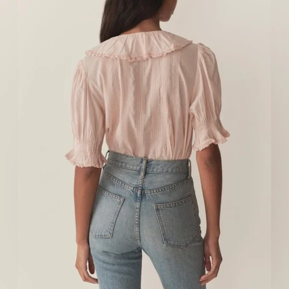 DÔEN Henri Ruffled Top in Blush - Size XS - Picture 2 of 10